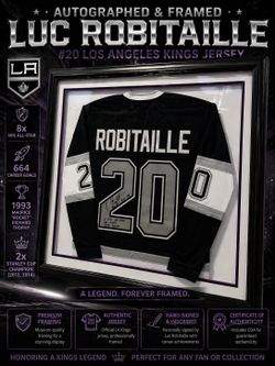 🔥🐐 Luc Robitaille Signed Los Angeles Kings Authentic Jersey Multi Stat PSA Authentication 🔥