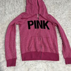 VICTORIA’S SECRET PINK VINTAGE ZIPPER HOODIE SIZE S (GREAT CONDITION) - $20