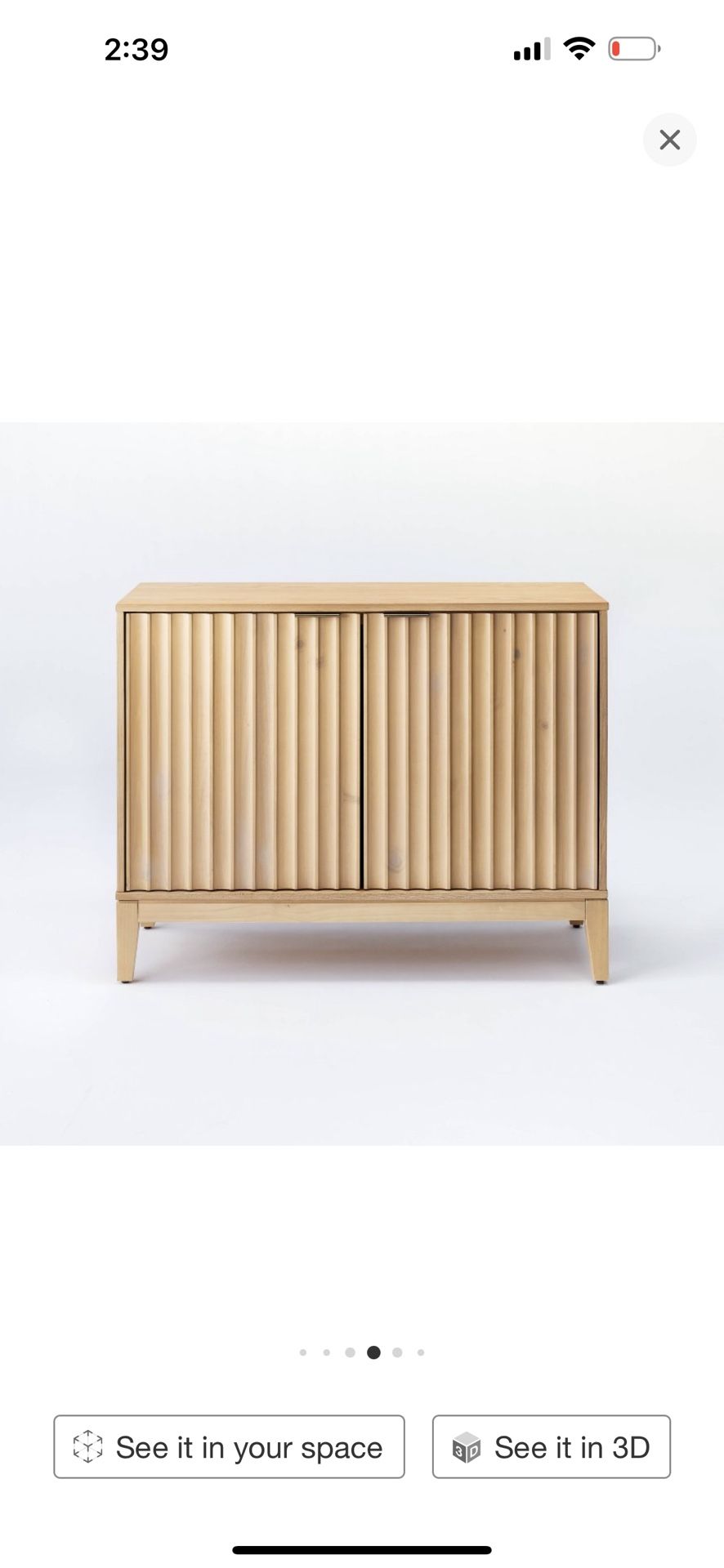 Scalloped Front Double Door Side Table