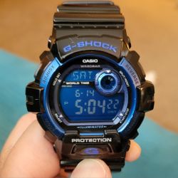 Casio G-Shock G-8900A Black w/Blue Display 31-City World Time