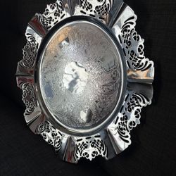 Vintage Krom Kraft By Farber Bros Chrome Serving Platter