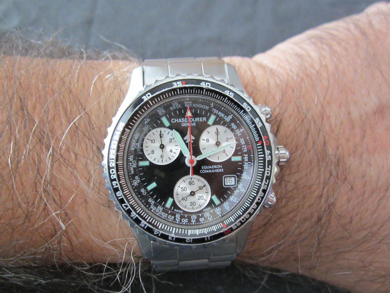 Chase Durer Pilot Chronograph Watch SWISS-MADE