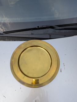 Vintage Macy's brass charger tray plate 12 inch $5
