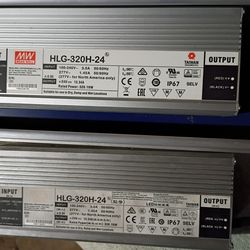 2- Mean Well LED Drivers HLG-320H-24 320W 24V DC Switching Power Supply