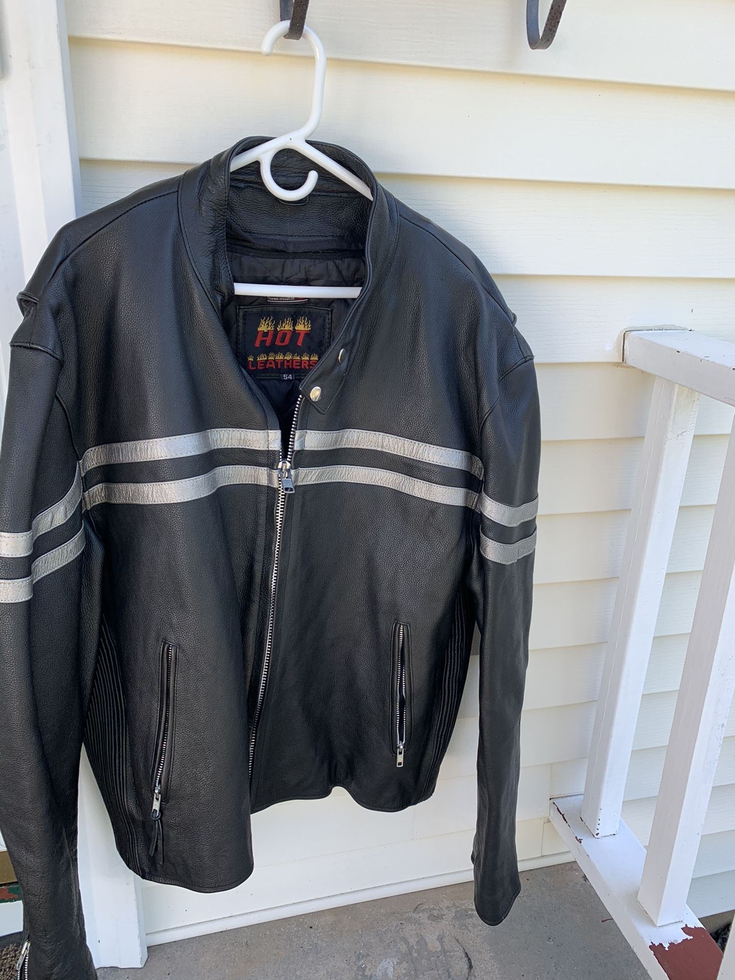Black Hot Leather Motorcycle Jacket
