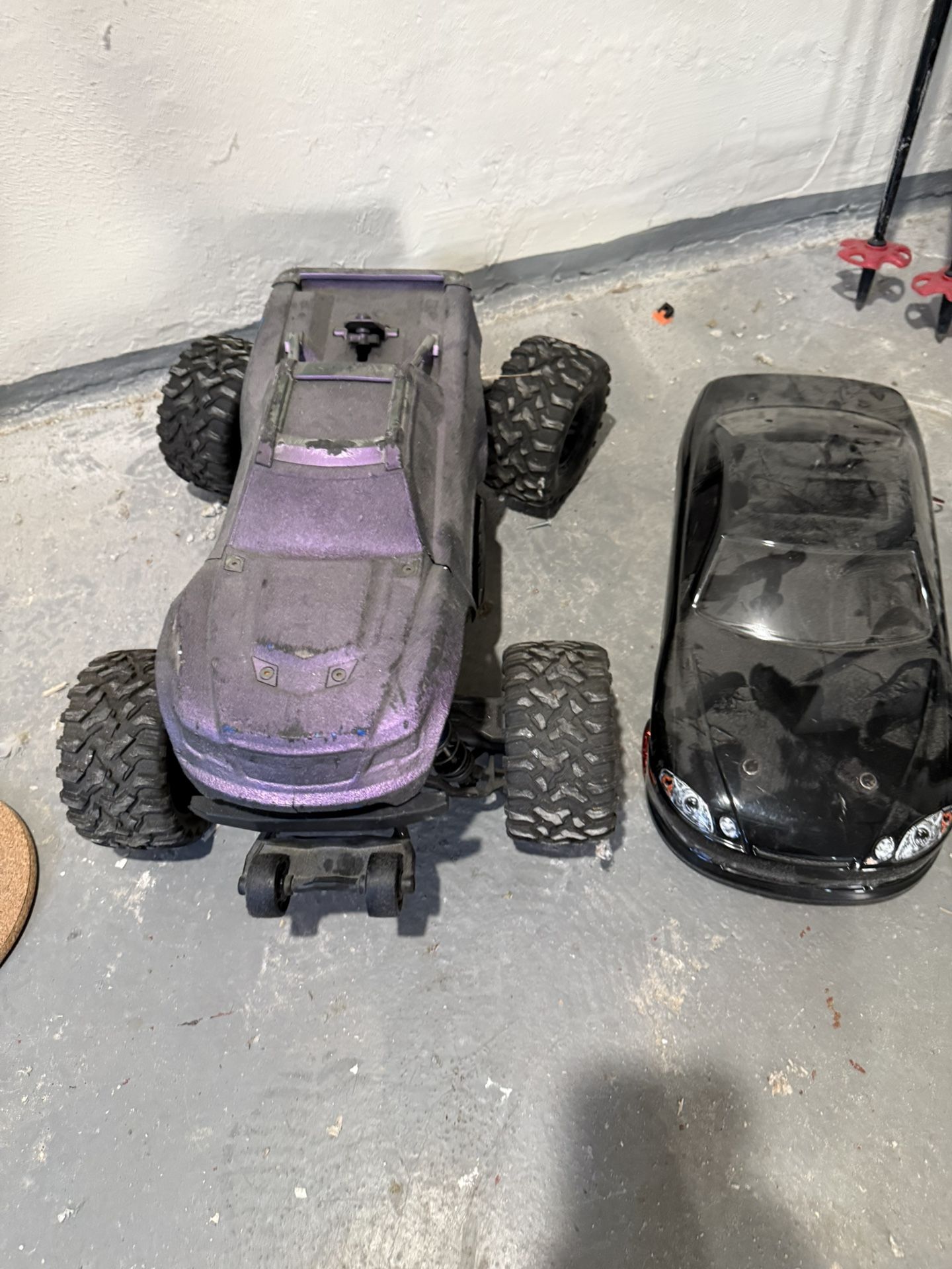 Two Radio Controlled Cars and Accessories
