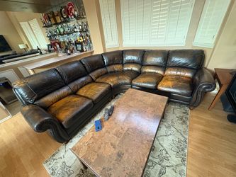 Leather sectional