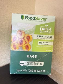 NEW FoodSaver Pre-Cut Vacuum Seal Bags 44 Count Quart Size BPA Free