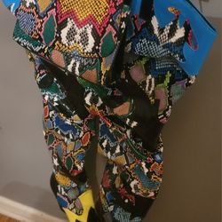 Thigh High  Boots  & Clutch Bag