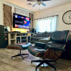 Eames MCM Style Chair and Ottoman 