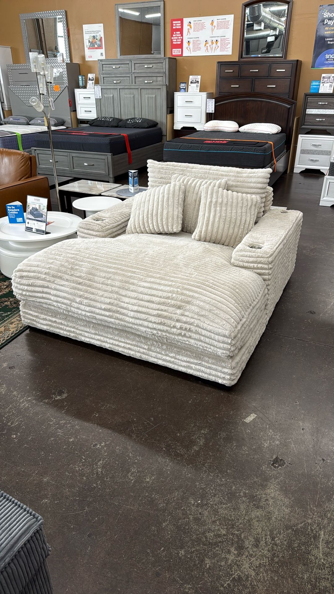 Corduroy Plush Oversized Chaise Chair Lounger