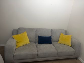 Gray Fabric 3-Seat Sofa