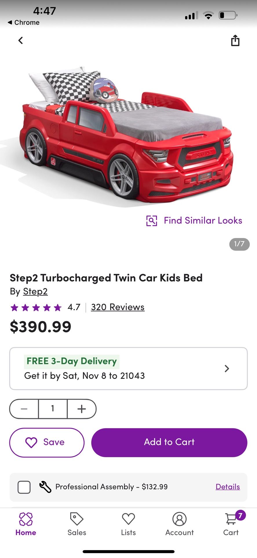 Twin Toddler Car Bed