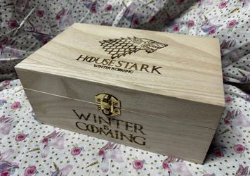 Game Of Thrones House Stark Engraved Wooden Box 
