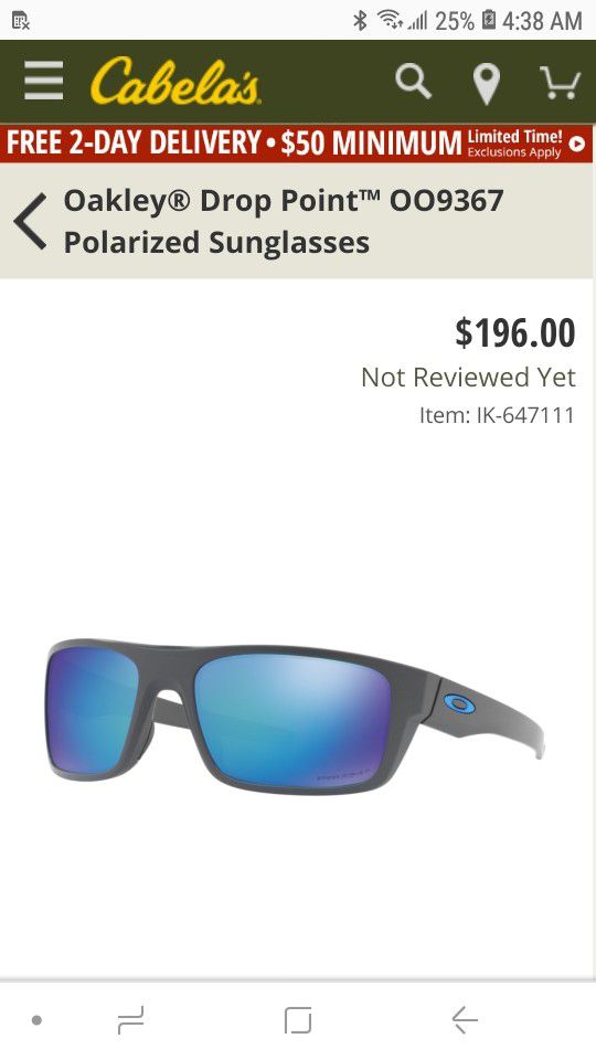100% real Oakley sunglasses...MATTE GREY..DROP POINT PRIZM SAPPHIRE ...WITH BLUE LENSES
