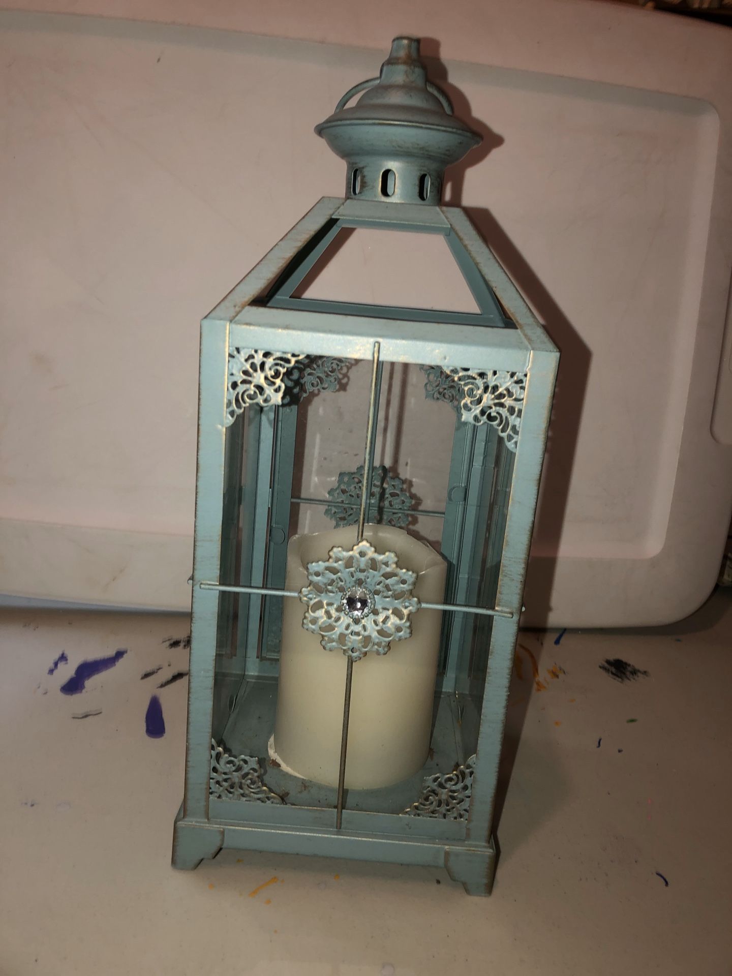 Lamp with a Candle Inside