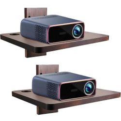 Projector Shelf for Wall, Wooden Projector Wall Mount Shelf Holds Up to 24 lbs Floating Shelves for Projector, DVD Player, TV Box, Game Console, Cable