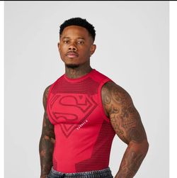 YoungLA Superman Graphic Tank Top Red