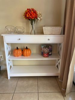 White console table