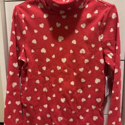 NWT Red White Hearts Long Sleeve Top, 5T