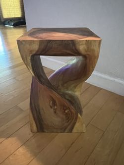 Beautiful Twisted Solid Wood Side Table