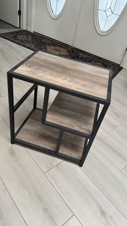 LINSY HOME Side Table, Narrow 3-Tier End Table with Storage Shelves, Industrial Sofa Side Table