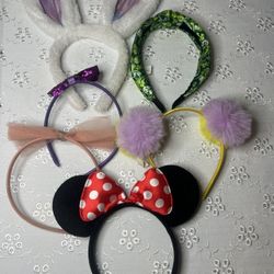 🎀 Lot of 6 Fun Headbands - Bunny Ears, Minnie Mouse, Pom Poms & More - $20 for All!