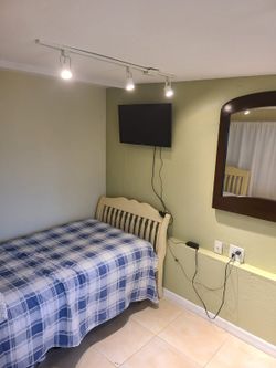 bed and nightstand