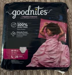 New Goodnites Girls' Nighttime Bedwetting Potty Training Underwear Large (68-95 lbs) - 25 Count