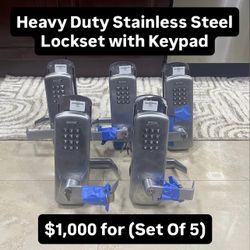 Heavy Duty Stainless Steel Lockset With Keypad (Set Of 5) 