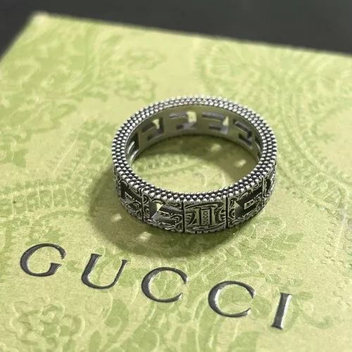 Gucci Ring Size 18 Square Arabesque Silver 925 Men's unisex arabesque engraving