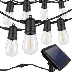 Solar String Lights Outdoor Waterproof 48FT Solar Outdoor String Lights with 16 Edison Shatterproof
