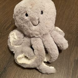 Lambs & Ivy Ocean Blue Plush Gray Octopus Stuffed Animal Toy - Inky
