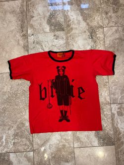 Billie Eilish 2020 X Blohsh Shirt Red Pullover Size Medium