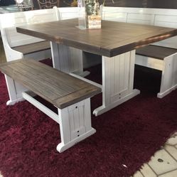 Table , Corner Bench , Side Bench 