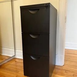 IKEA ERIK Black Metal  Filing Cabinet With Lock