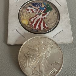 2-1oz American silver eagles .999 Pure Silver 