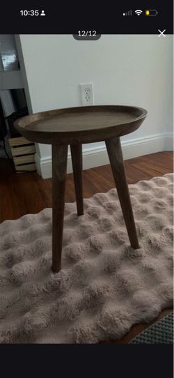 Round Wood Side Table with Tripod Legs