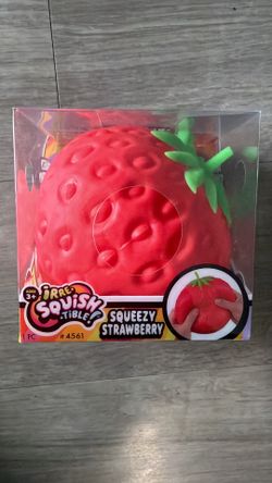 Irre-Squish-Tible Squeezy Strawberry Slow Release Squishy Toy Red Green