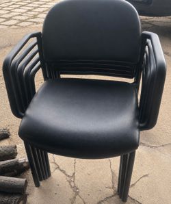 Set of 5 Black Stackable Chairs. Open to Offers