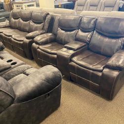 Bastrop Brown Reclining Living Room Set /couch /Sofa and Loveseat