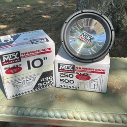 Pair of brand new 10” MTX Thunder 6000 subwoofers
