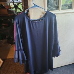 3/4 Sleeve Blue Tunic