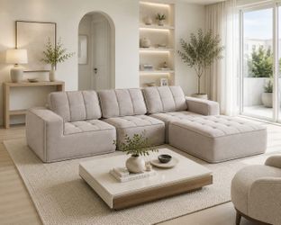 108" Boneless sectional Couch for Living Room