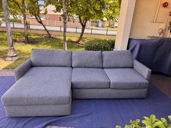 Large Gray Chaise Sectional! Same Day Delivery.