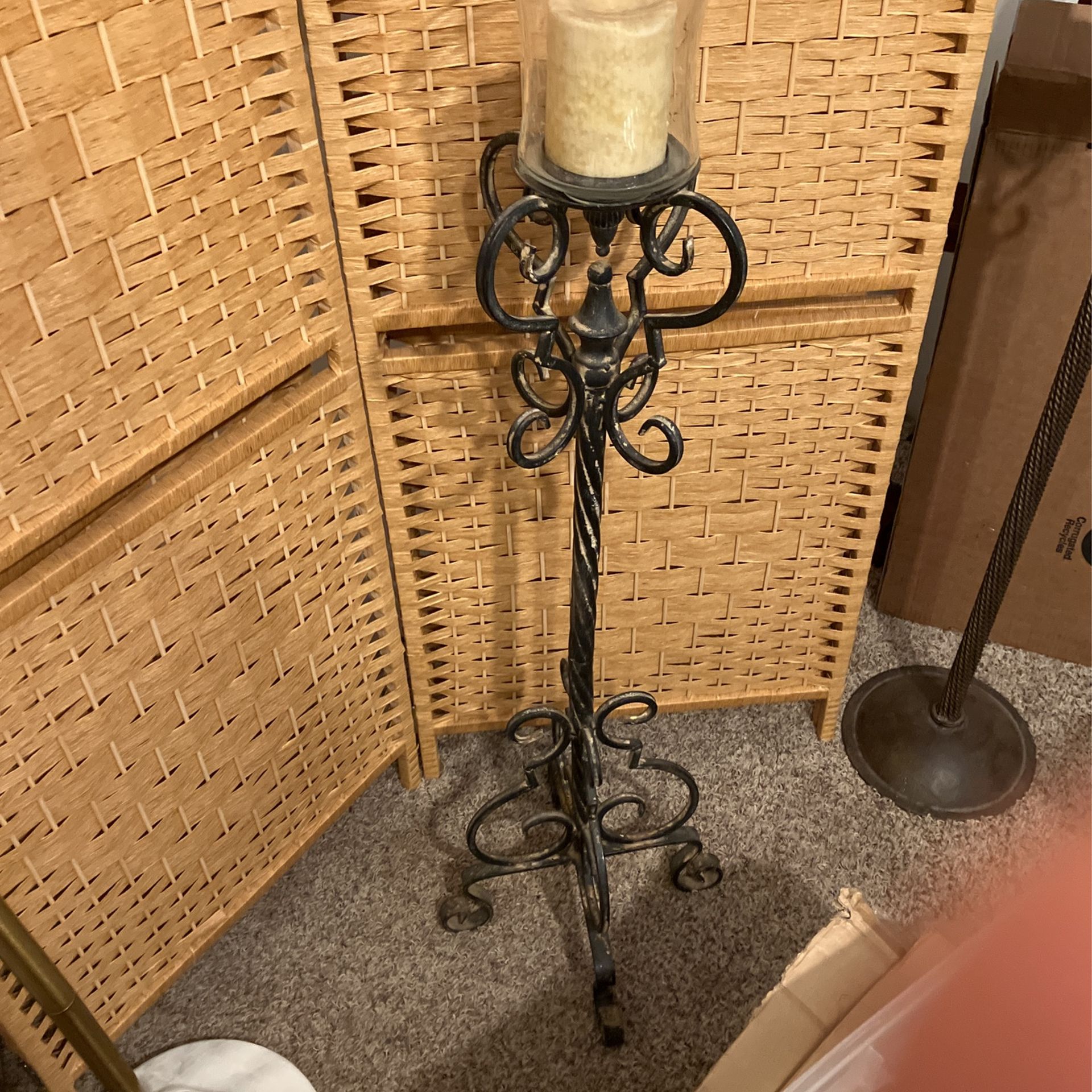 Large Wrought Iron Candle Holder