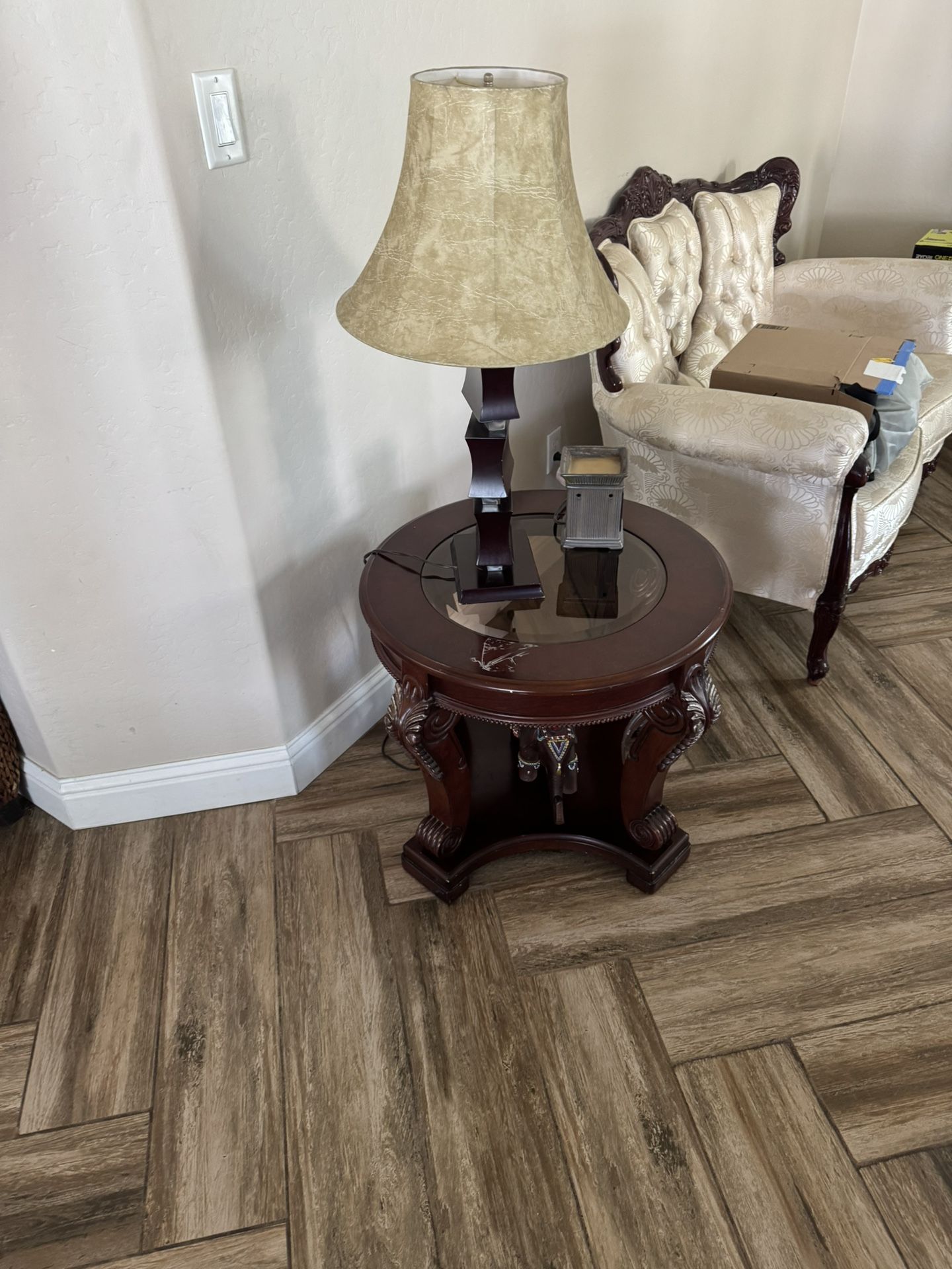 Coffee Table With Side Table And Lamps