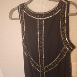 GreatGatsby Black And Silver Fancy Dress- Size14 AMERICAN SIZE