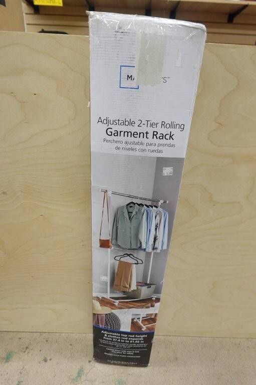 Mainstays 2 Tier Adjustable Chrome Garment Rack with Silver Metal Rod