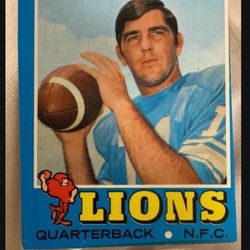 1971 Topps #11 Greg Landry Football Detroit Lions Misprint Off Center